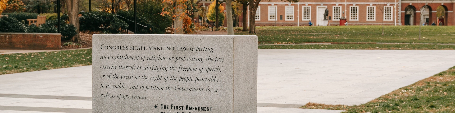 Independence National Historical Park showing signage and a garden