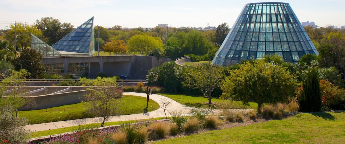 San Antonio Botanical Gardens which includes a park and modern architecture