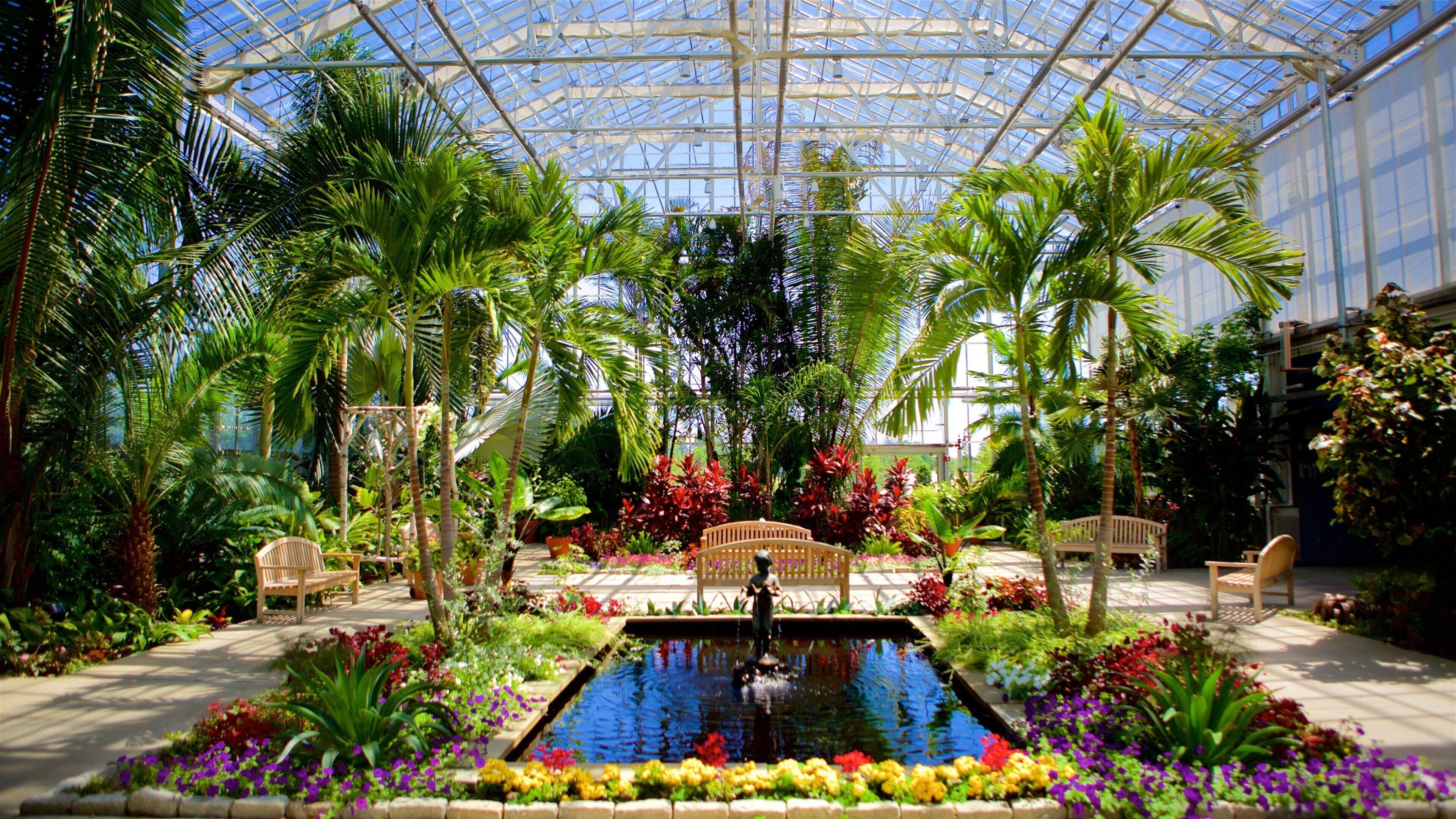 Roger Williams Park which includes flowers, interior views and a garden