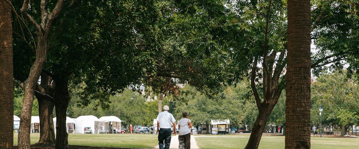 Marion Square which includes a park as well as a couple