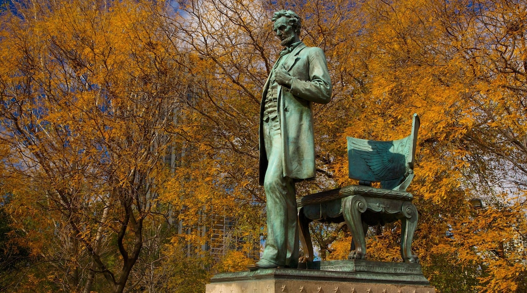 林肯公園 设有 紀念物, 秋天落葉 和 花園