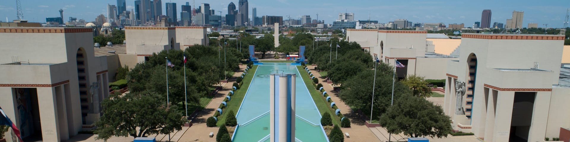 Dallas Fair Park and skyline