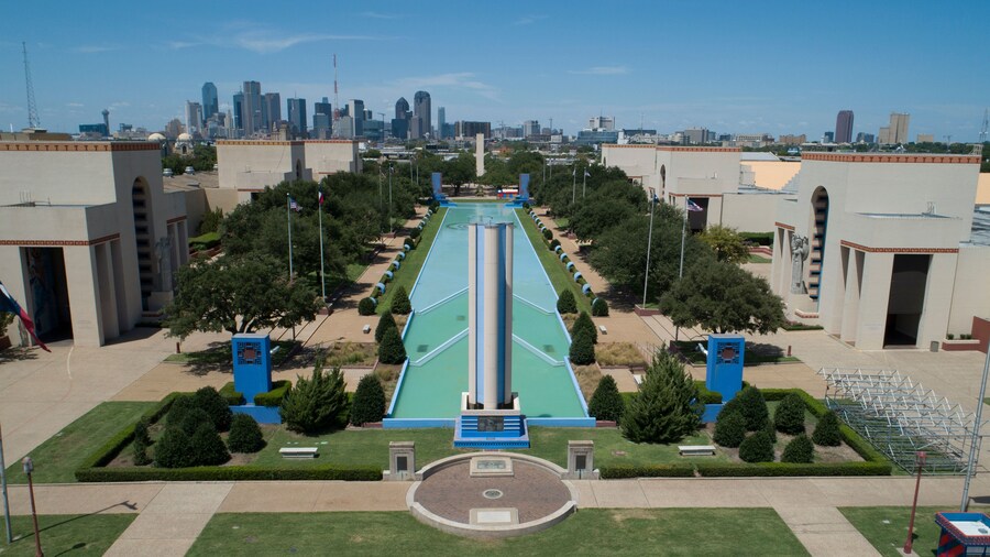 Dallas Fair Park and skyline