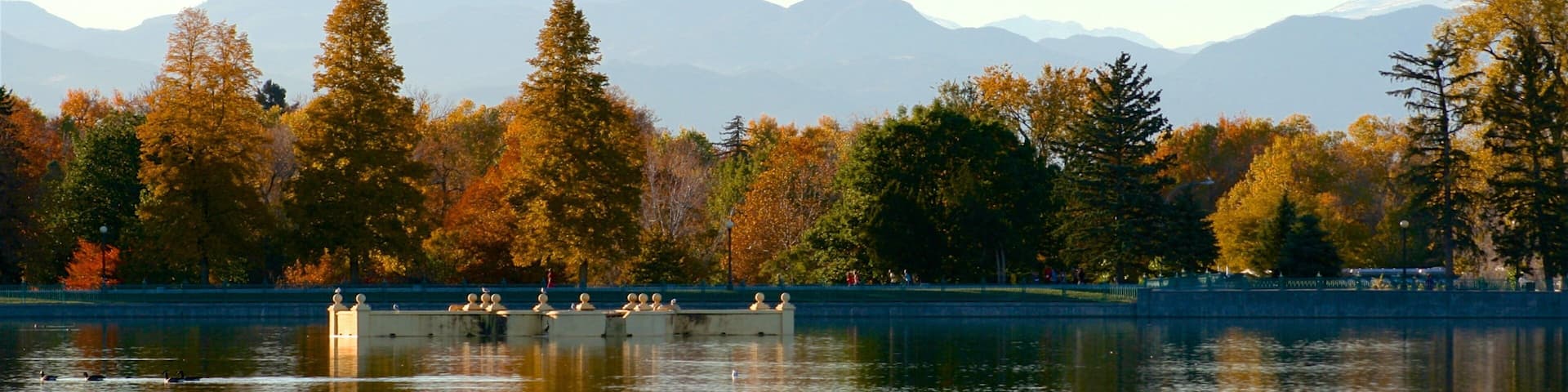 City Park which includes a park, autumn leaves and a river or creek