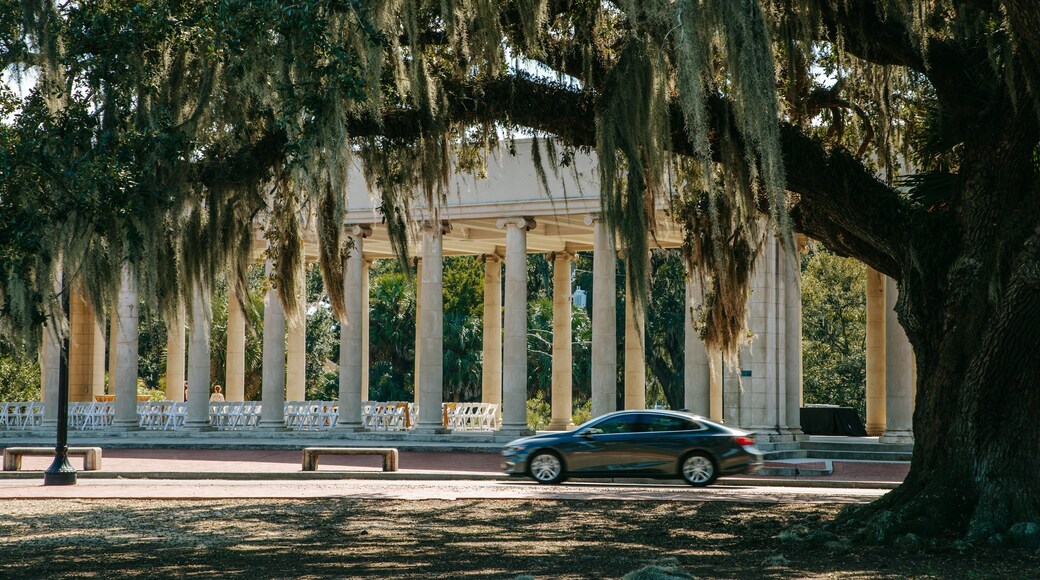 City Park showing a garden and heritage elements