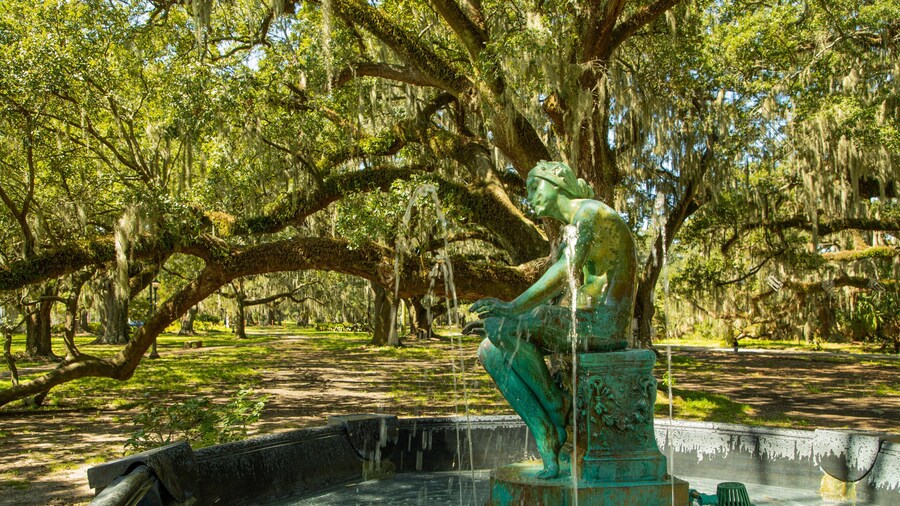 City Park featuring a garden, a fountain and outdoor art