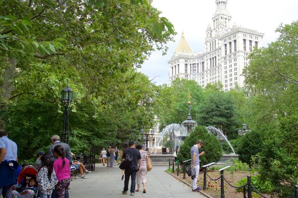 City Hall Park das einen Geschichtliches, Springbrunnen und Park