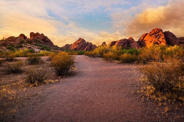 Sunset at Papago Park in Phoenix Arizona