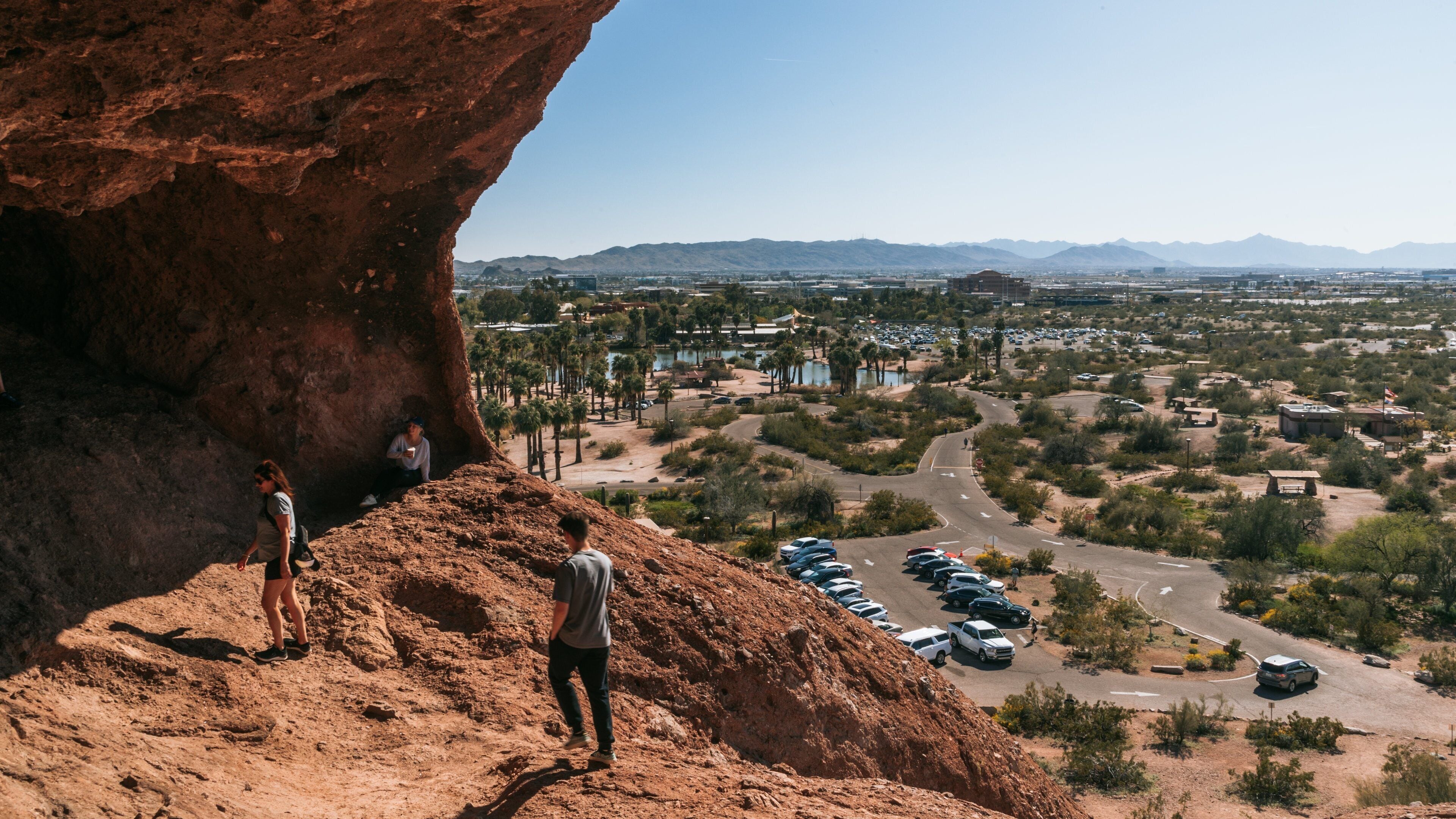 Papago Park which includes landscape views, hiking or walking and desert views