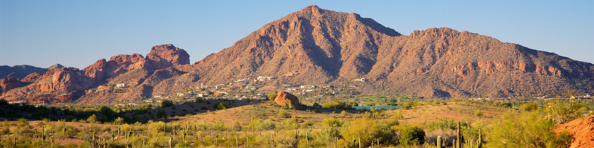Papago Park featuring mountains and desert views