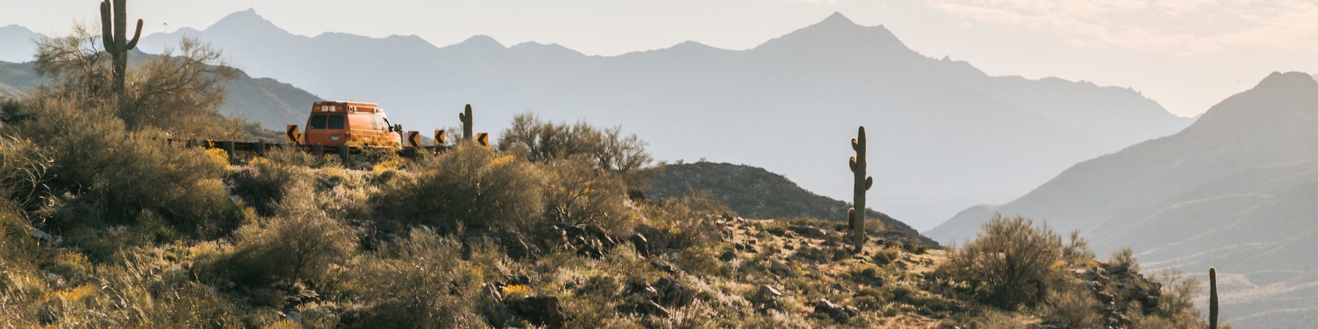 South Mountain Park which includes a sunset, desert views and landscape views