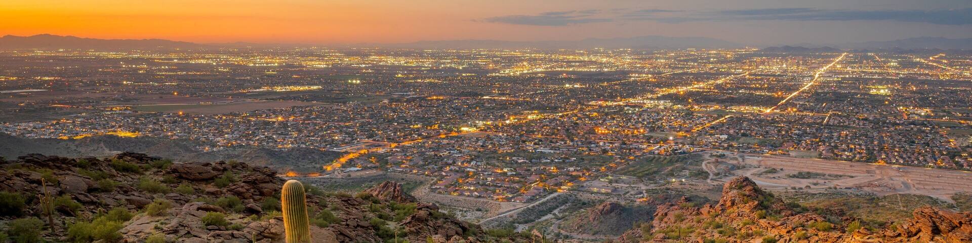 South Mountain Park featuring a city, landscape views and a sunset