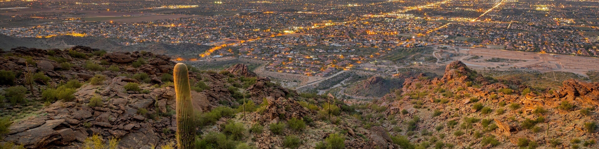 South Mountain Park featuring a city, landscape views and a sunset