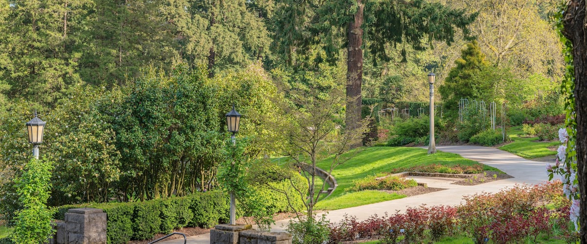 Washington Park grounds and garden Portland Oregon.
