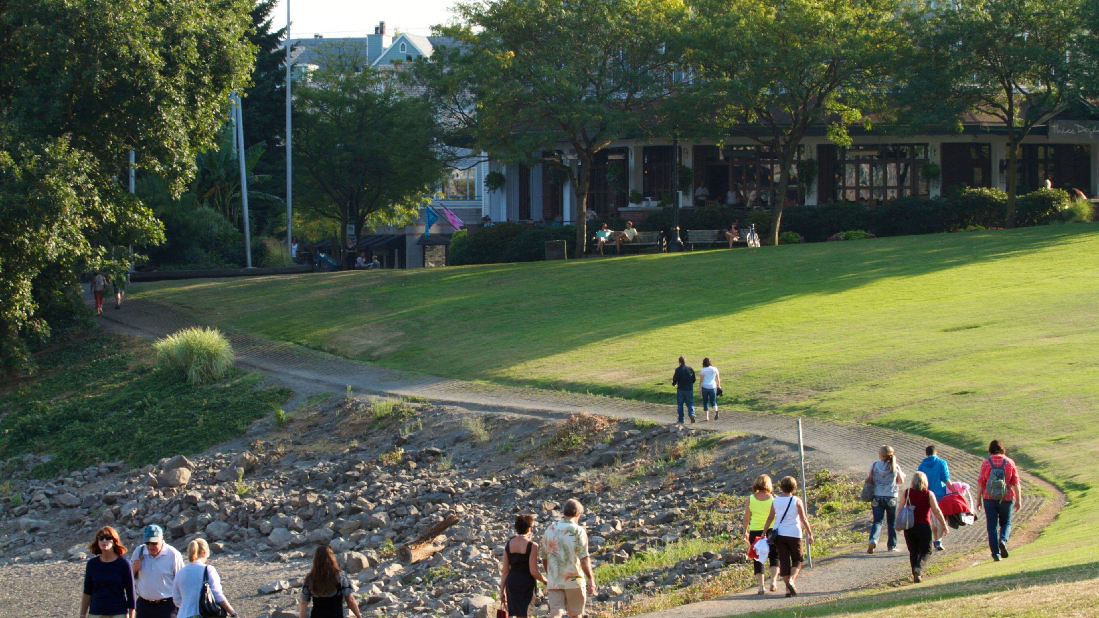 Tom McCall Waterfront Park showing landscape views and a park