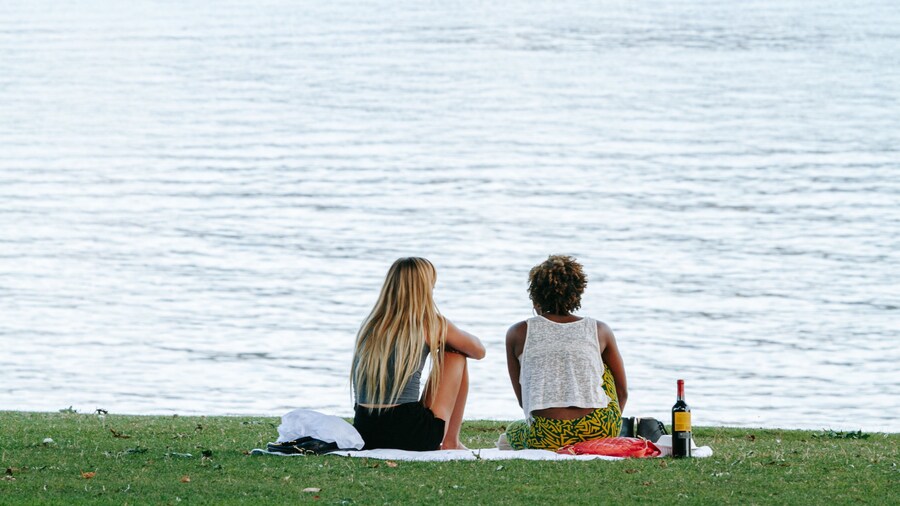 Tom McCall Waterfront Park which includes picnicing and a lake or waterhole as well as a couple