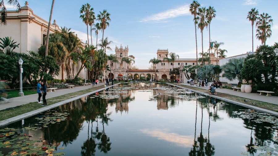 Balboa Park which includes a pond