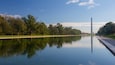 National Mall showing a monument and a lake or waterhole