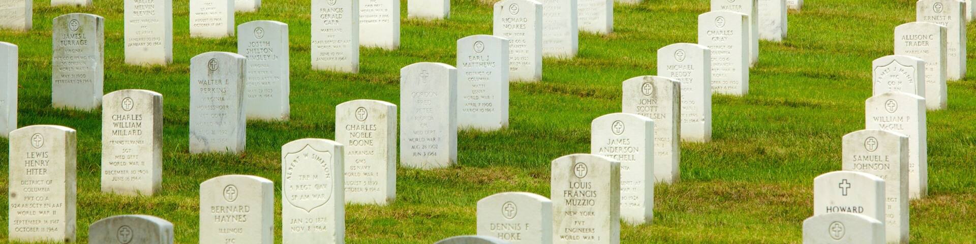 Arlington National Cemetery which includes a memorial and a cemetery
