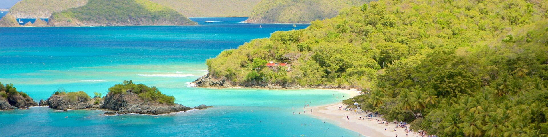 Virgin Islands National Park featuring a bay or harbor and a beach