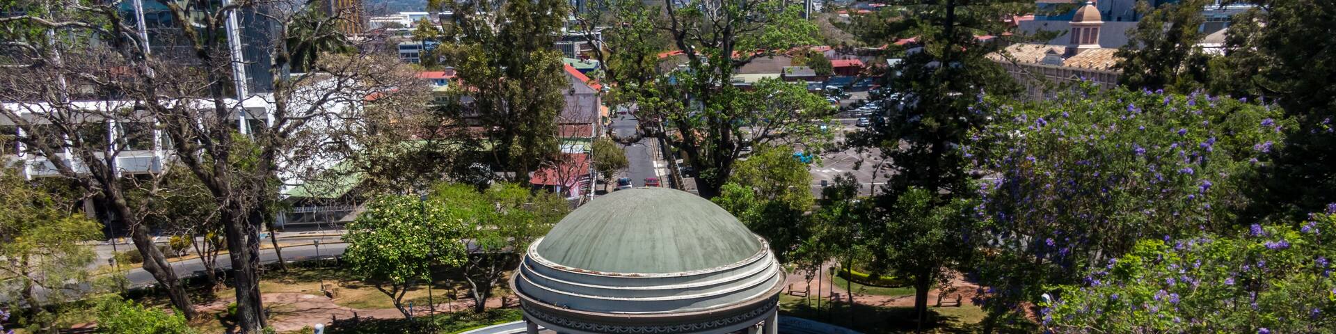Beautiful aerial view of the Morazan Park in Costa Rica