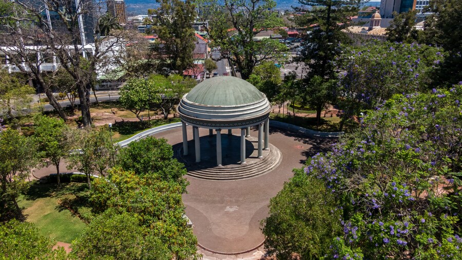 Beautiful aerial view of the Morazan Park in Costa Rica