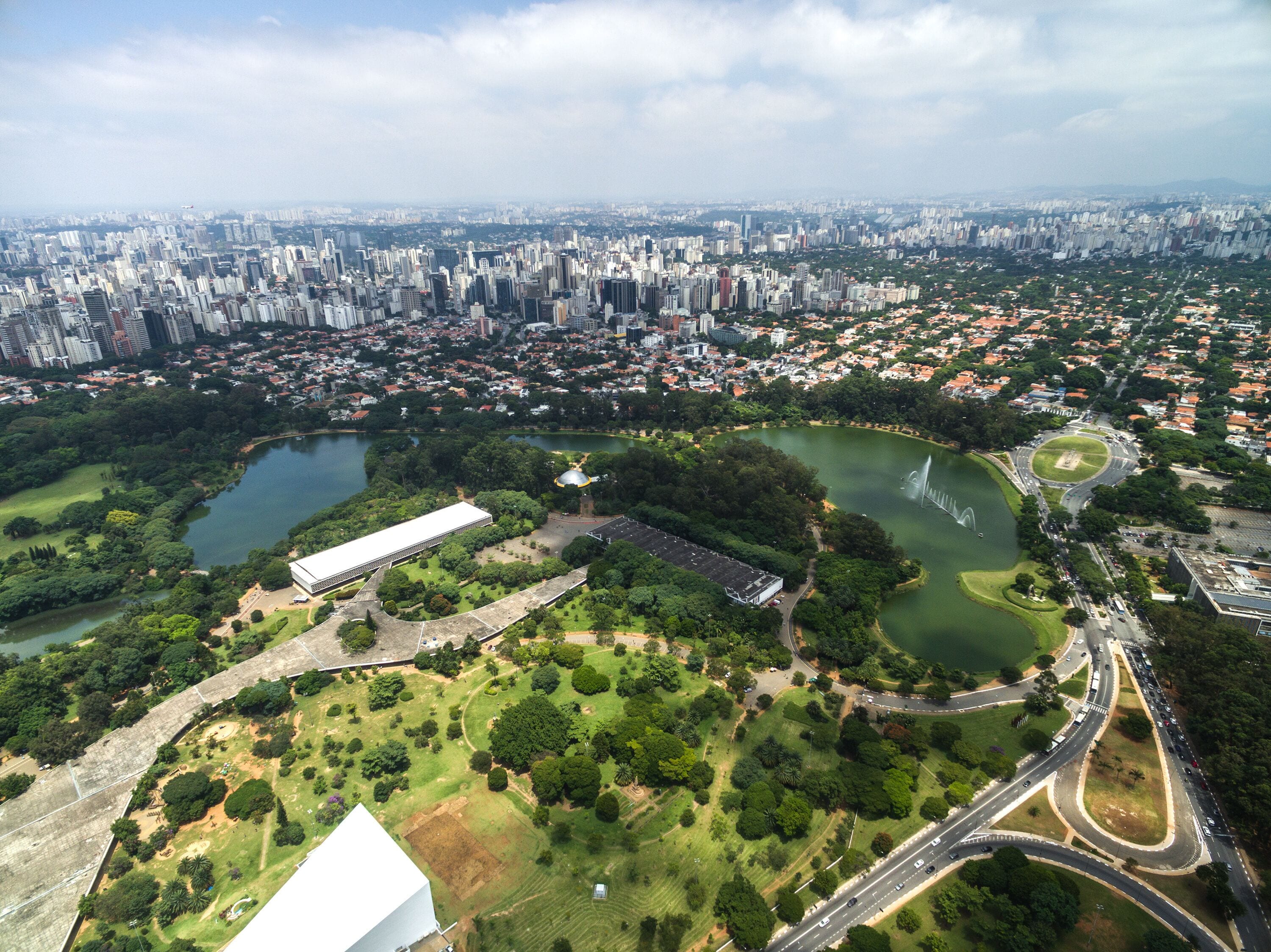 Aerial view of Ibirapuera in Sao Paulo, Brazil
