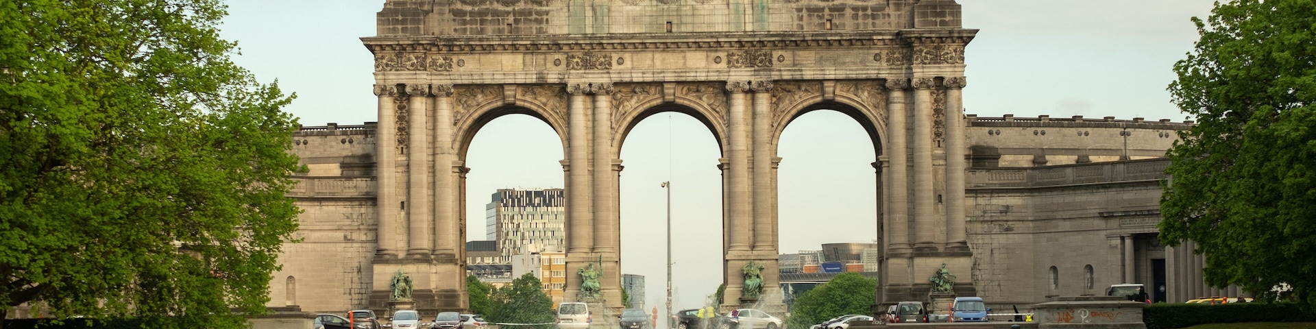 Blooming pretty flowers at Jubilee Park in Brussels
