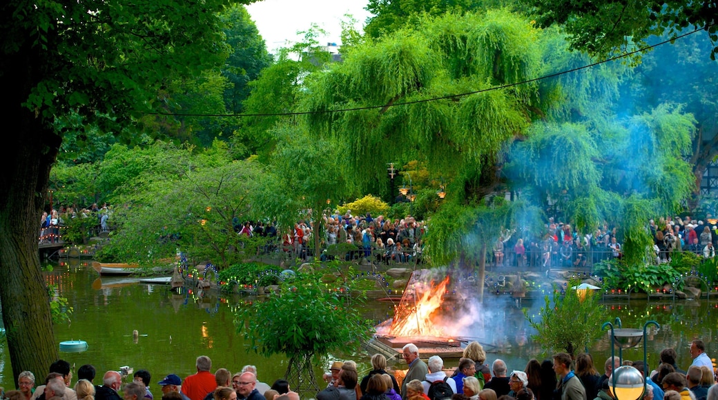 Tivoli Gardens which includes performance art, a park and rides