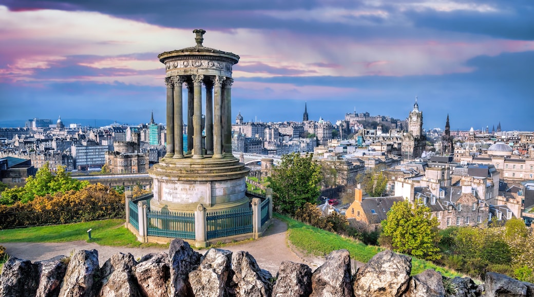 Edinburgh panorama with Calton Hill in Scotland