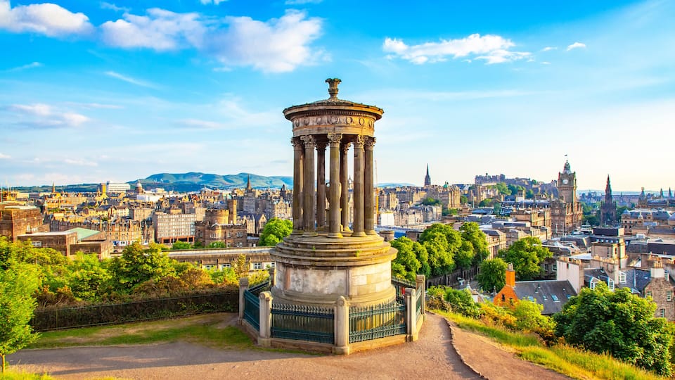 Calton Hill and Edinburgh city view