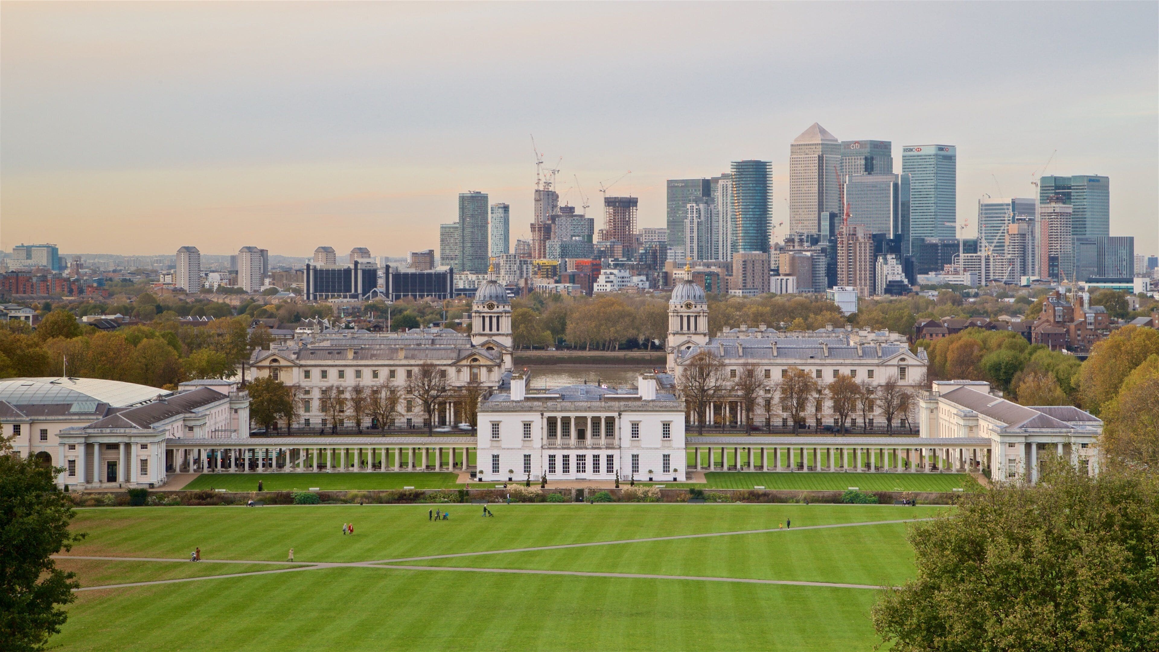 Greenwich Park which includes a sunset, heritage architecture and a city