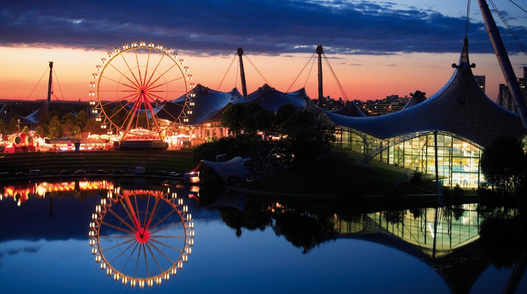 Olympic Park featuring a sunset and a lake or waterhole