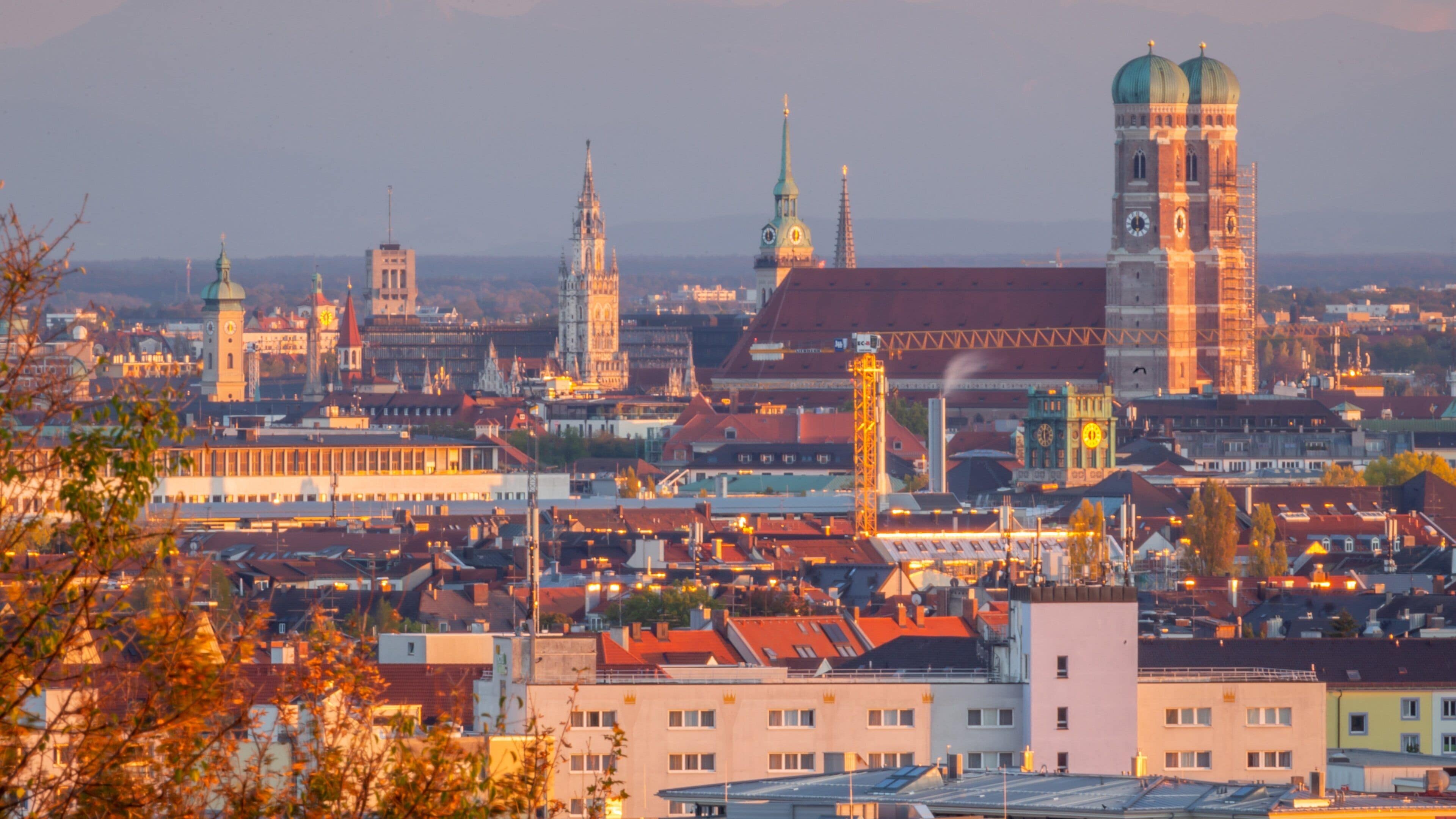 Olympic Park showing landscape views, a city and a sunset