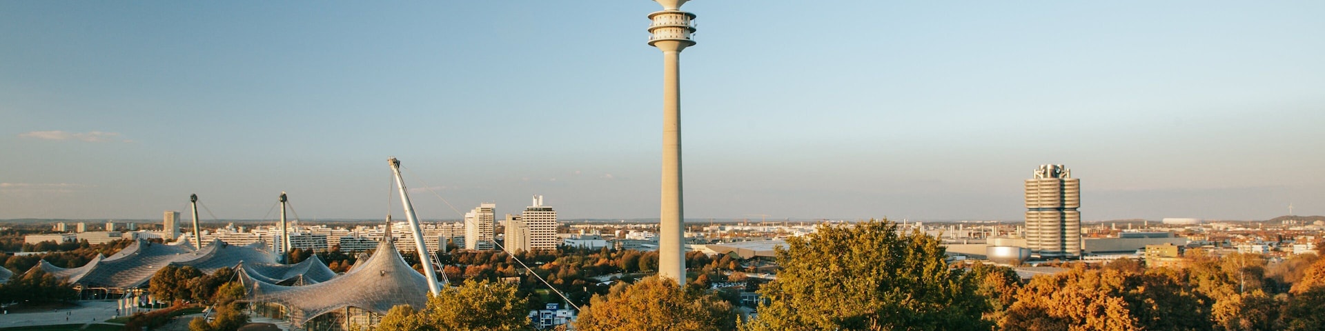 Olympic Park which includes landscape views, a monument and a city