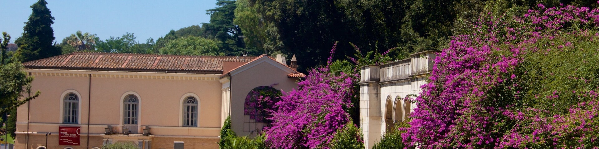 Villa Borghese showing flowers and a house