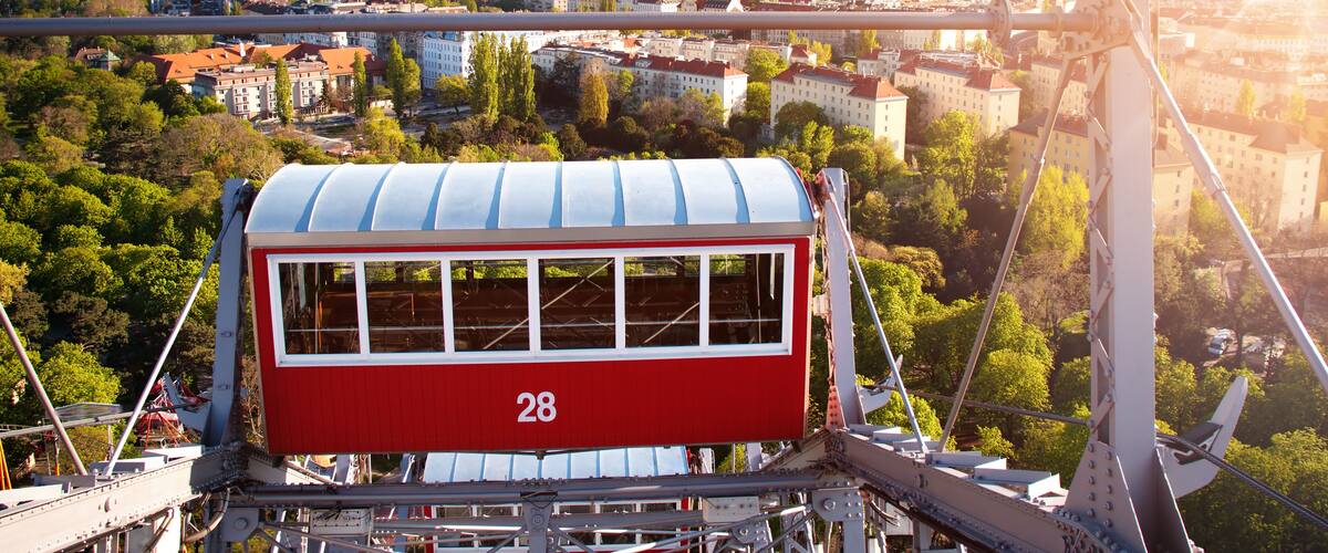 Aerial view to Vienna in Austria from Ferris Wheel