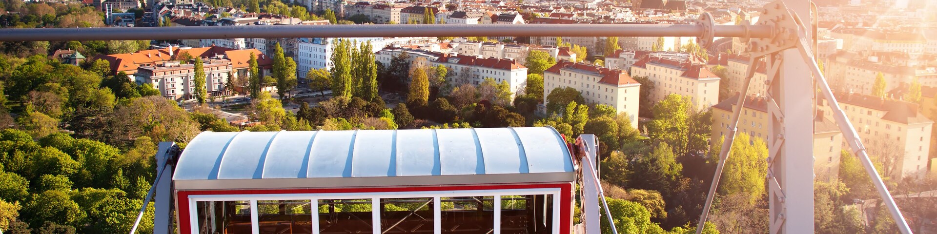 Aerial view to Vienna in Austria from Ferris Wheel
