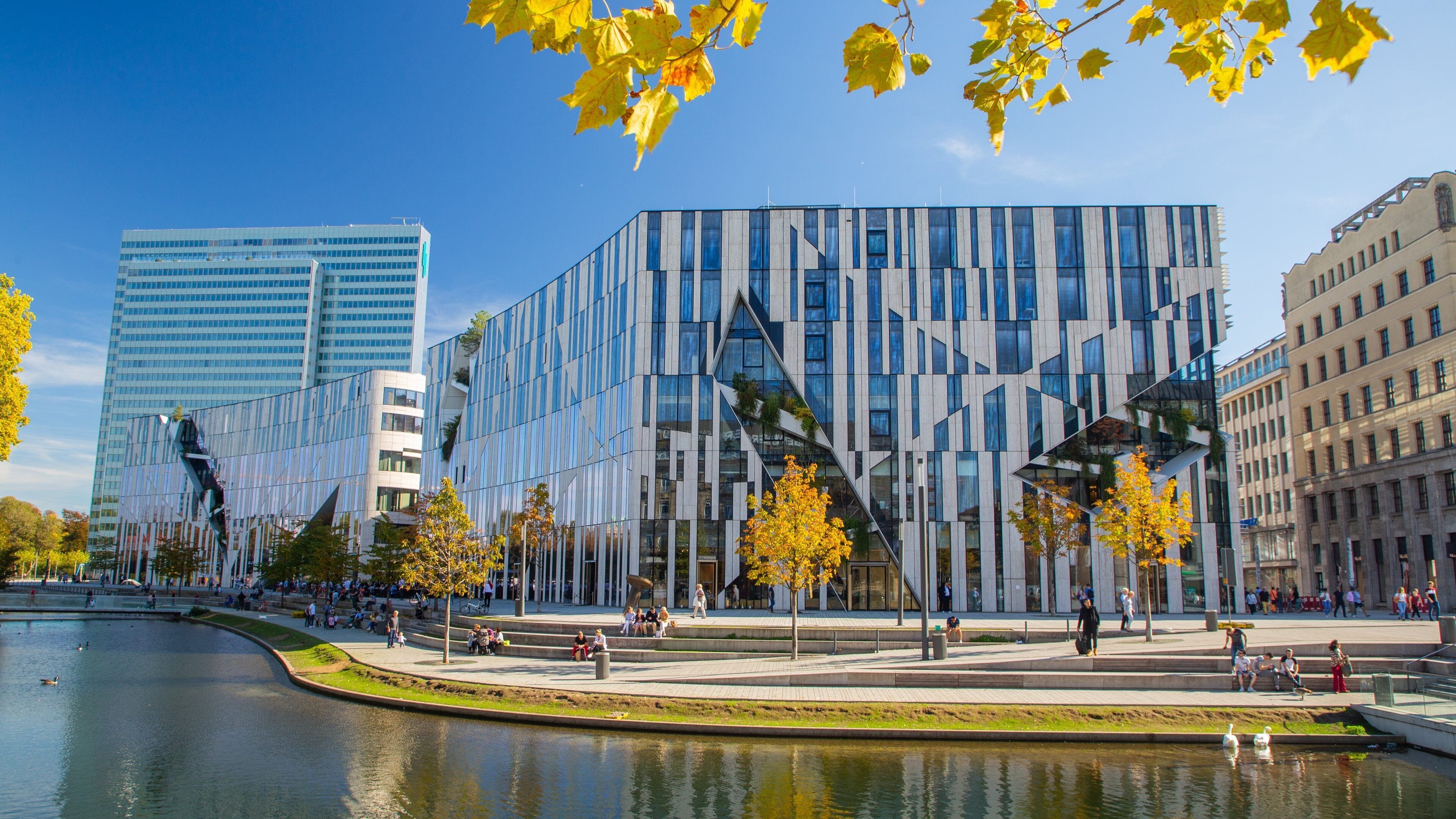 Hofgarten featuring modern architecture and a river or creek