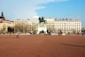 The Bellecour square in Lyon. Statue of Louis XIV. France This is the central square of city of Lyon