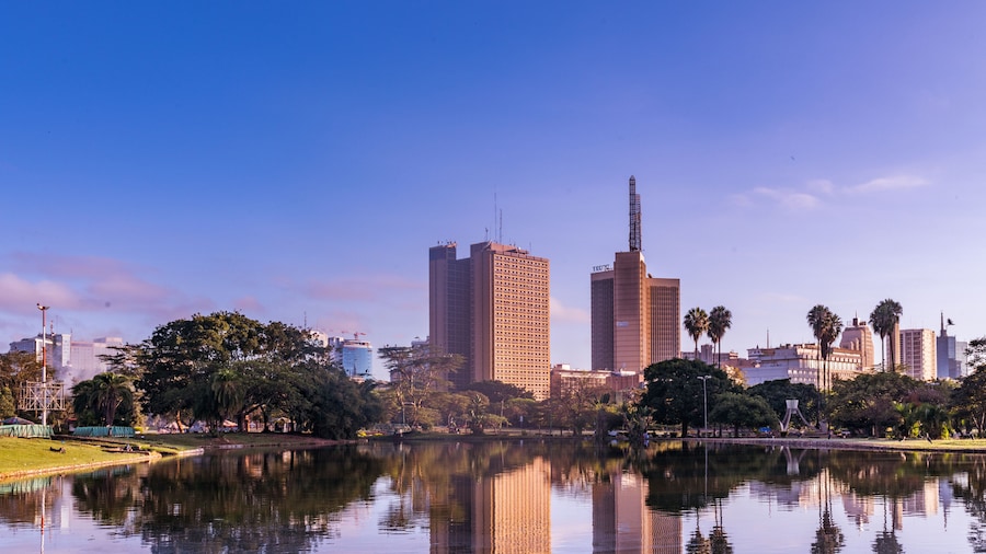 Nairobi City County Kenya's Capital Sunset Sunrise Sundowner Golden Hour Cityscapes Skyline Skyscrapers Landscapes Tall Building Landmarks In Kenya East Africa Aerial Tower High-rise Modern City House
