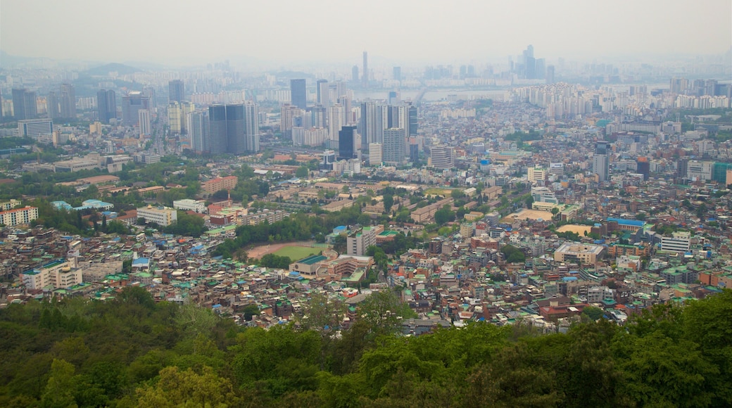 Namsan Park, Seoul, South Korea featuring landscape views, a city and mist or fog