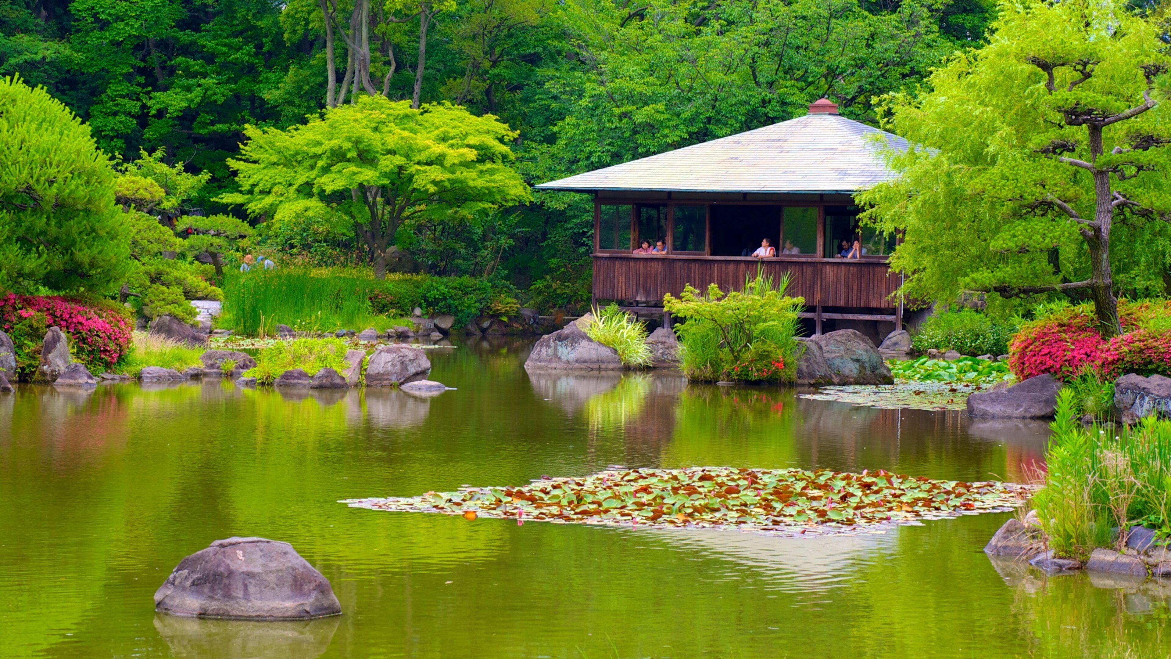 Tennoji Park featuring a pond and a garden