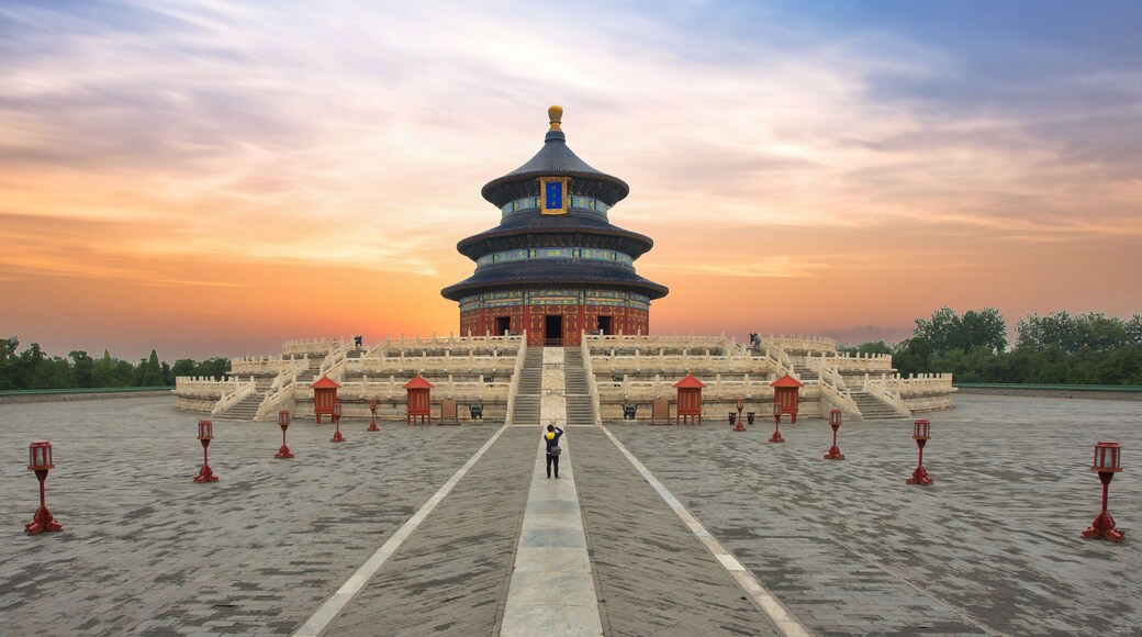 Wonderful and amazing Beijing temple - Temple of Heaven in Beijing, China. Hall of Prayer for Good Harvest..