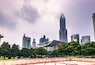 Shanghai, China - July 25, 2014: Downtown of Shanghai from the People's Square