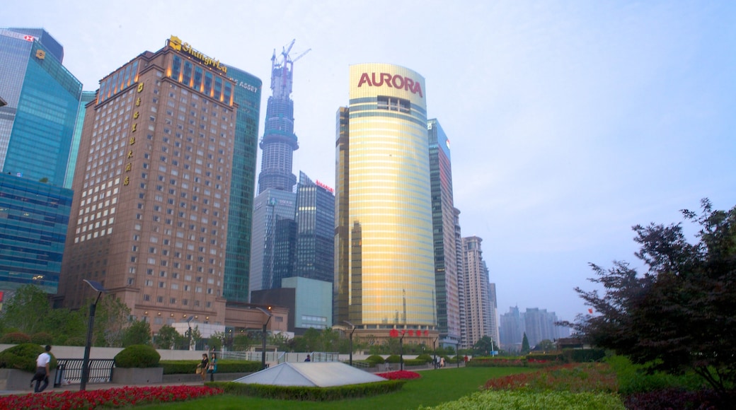Pudong Riverside Promenade and Park featuring a city, city views and modern architecture