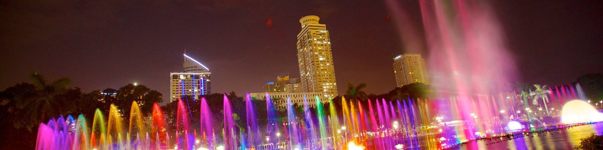リサール公園 表示 庭園, 夜景 と 噴水