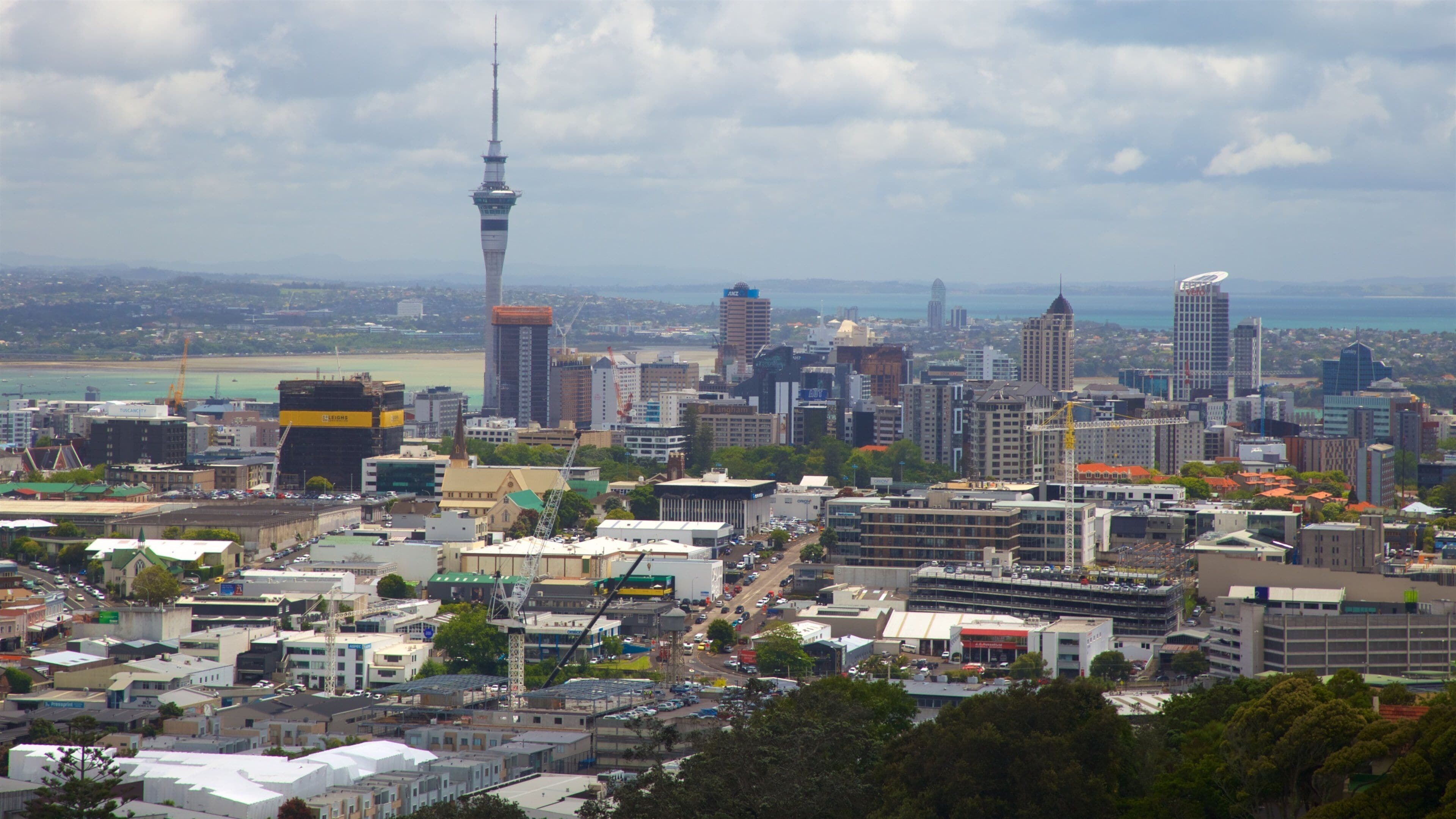 Mt. Eden showing landscape views, a city and a high rise building