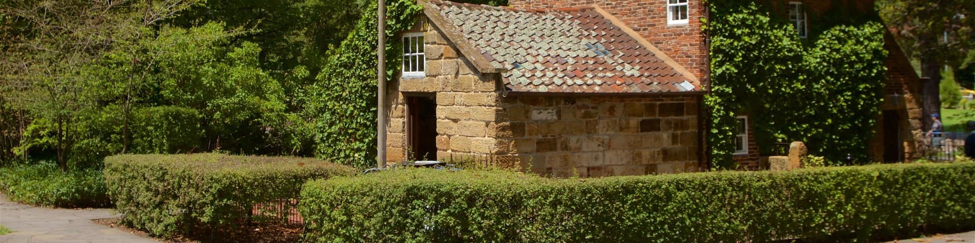 Fitzroy Gardens mostrando un jardín, patrimonio de arquitectura y una casa
