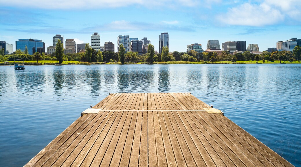 scenery of albert park in victoria, melbourne, australia